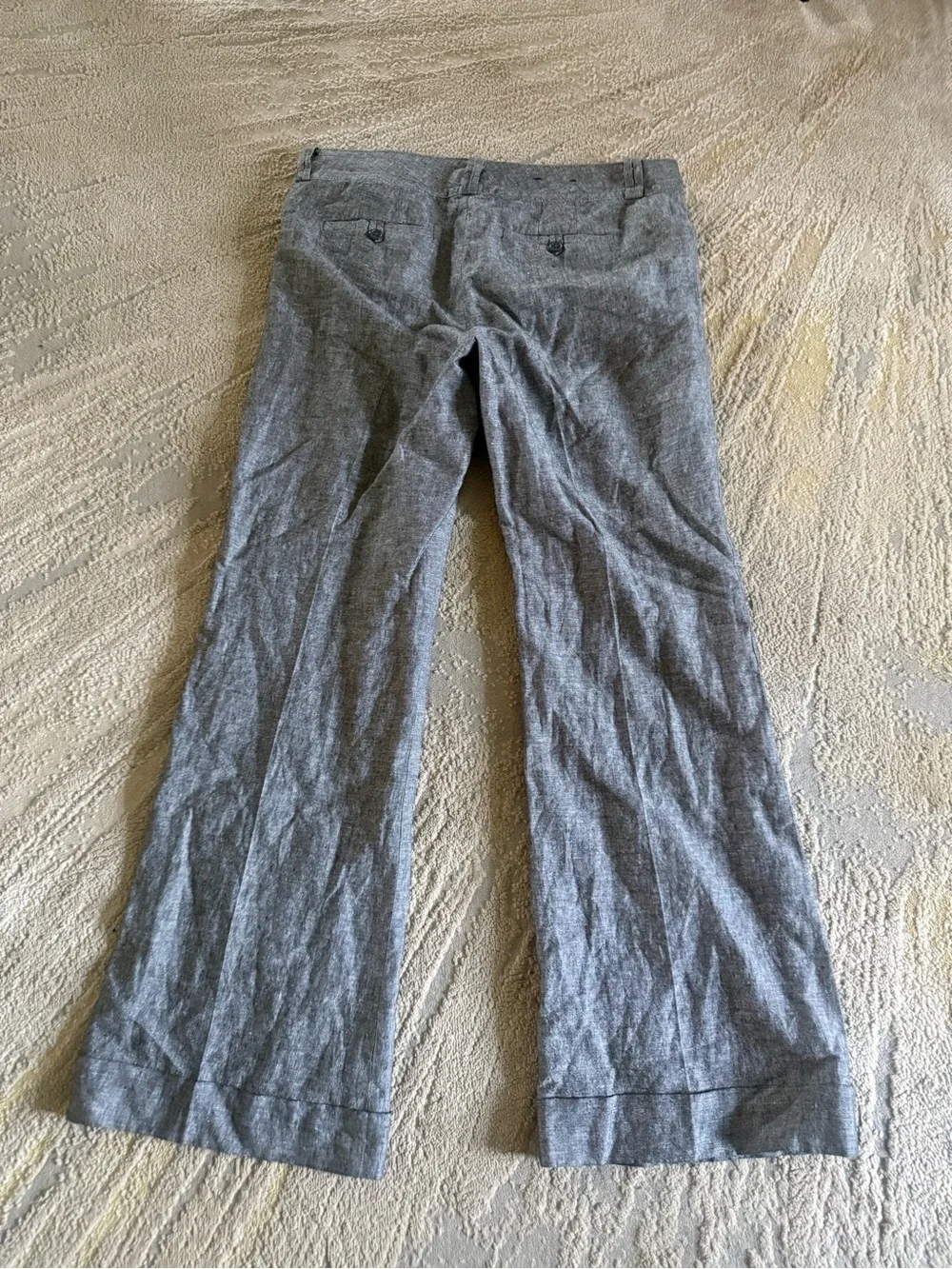 Banana Republic trousers gray Martin fit cotton linen flare boot cut 12